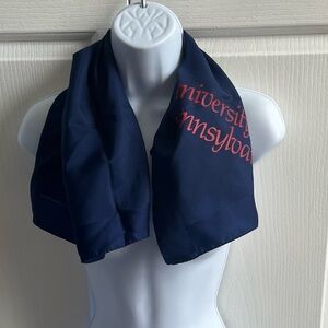 Vintage University Of Pennsylvania The Weightman Society Navy and Red silk scarf